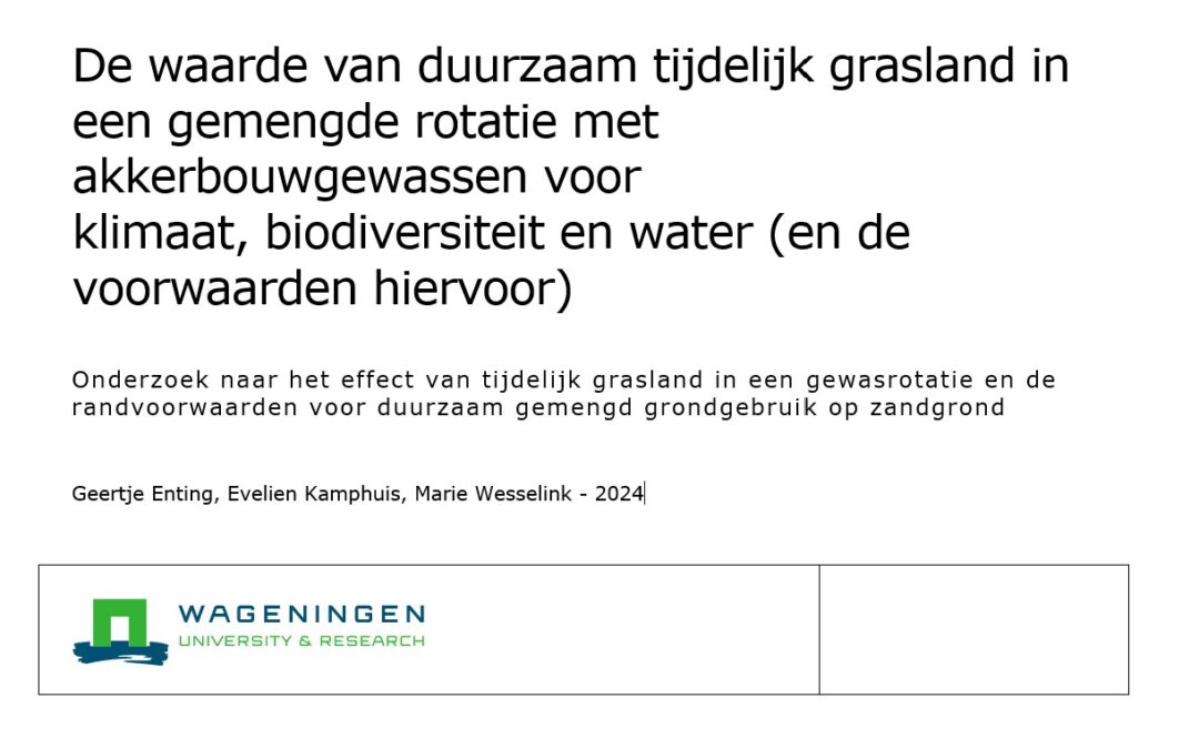 Literatuuronderzoek tijdelijk grasland (PAVEX) – WUR